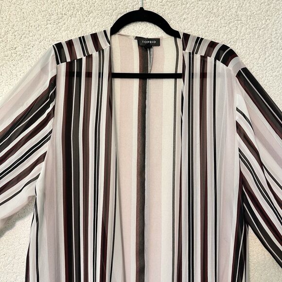 Torrid‎ Chiffon High-Low Kimono Stripped - Picture 5 of 16